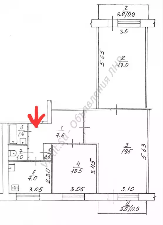 Продажа квартиры, 3 комнаты, 71 м², от собственника